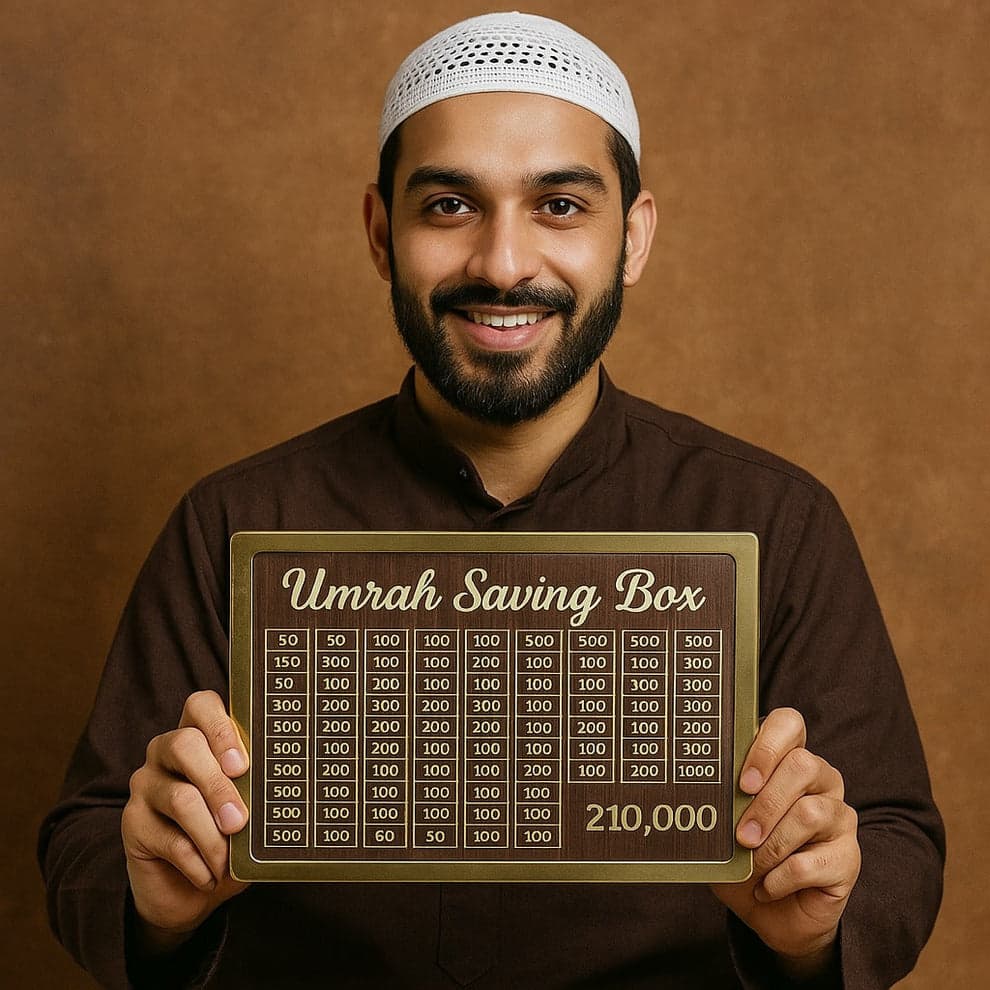 Umrah Saving Box – Saving Box – Box For Umrah Saving | Umrah Saving Box – Best Quality Umrah Saving Box – 210,000 Umrah Saving Box ( Random Design )